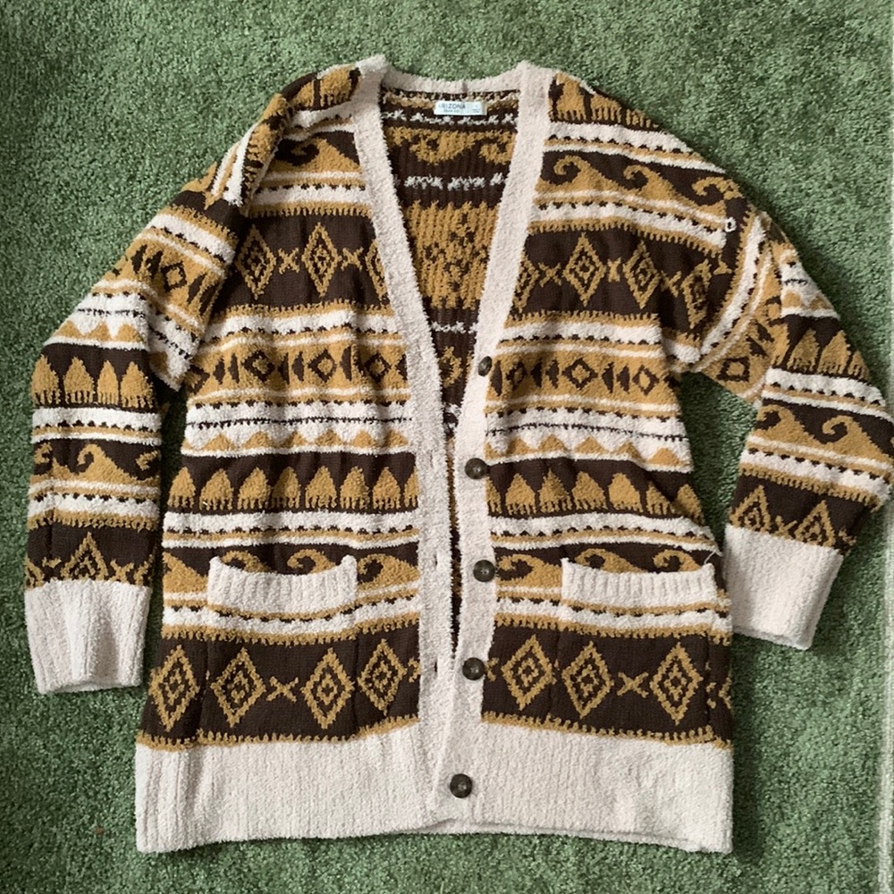 Oversized pattern cardigan Aztec print